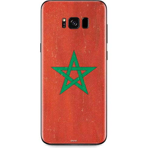 Morocco Flag Distressed Galaxy S8 Skin